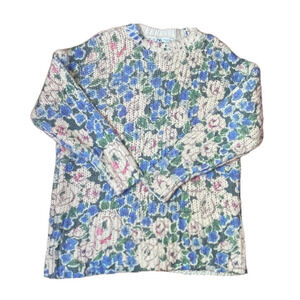 🌷 Zara 🌷 Wool Blend Floral Knit Long Tunic Sweater